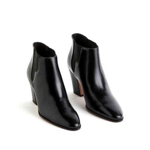 H&M Ankle Heeled Black Boot Women’s Size 9 Pointed Toe Pull On Booties NWT - Picture 2 of 10